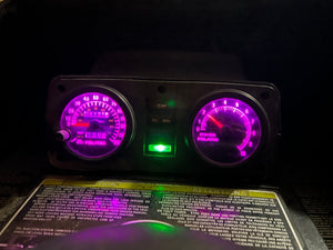 Purple Snowmobile LED Gauge Kit